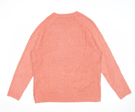 Marks and Spencer Womens Red Round Neck Acrylic Pullover Jumper Size M