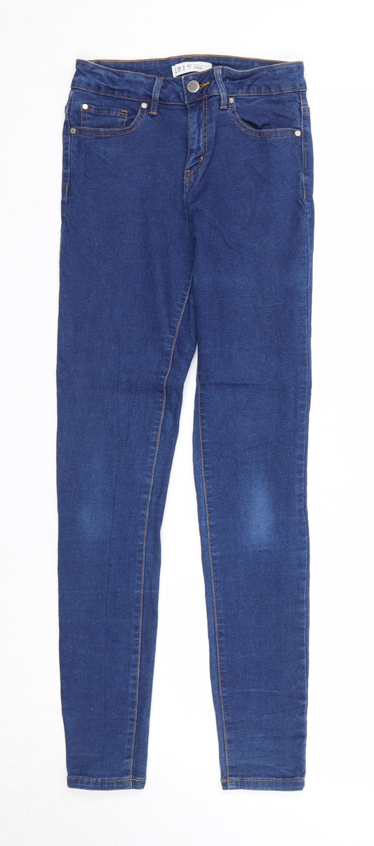 Denim & Co. Womens Blue Cotton Skinny Jeans Size 10 Regular Zip