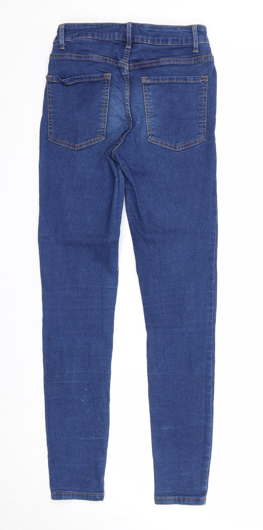 Denim & Co. Womens Blue Cotton Skinny Jeans Size 10 Regular Zip