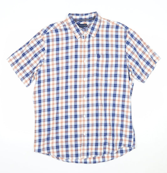 Mens UK Size M Lincoln Multicoloured  Button-Up Short Sleeve Casual Shirt
