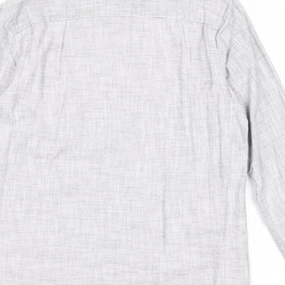 Red Herring Mens Ivory Cotton Button-Up Size M Collared Button