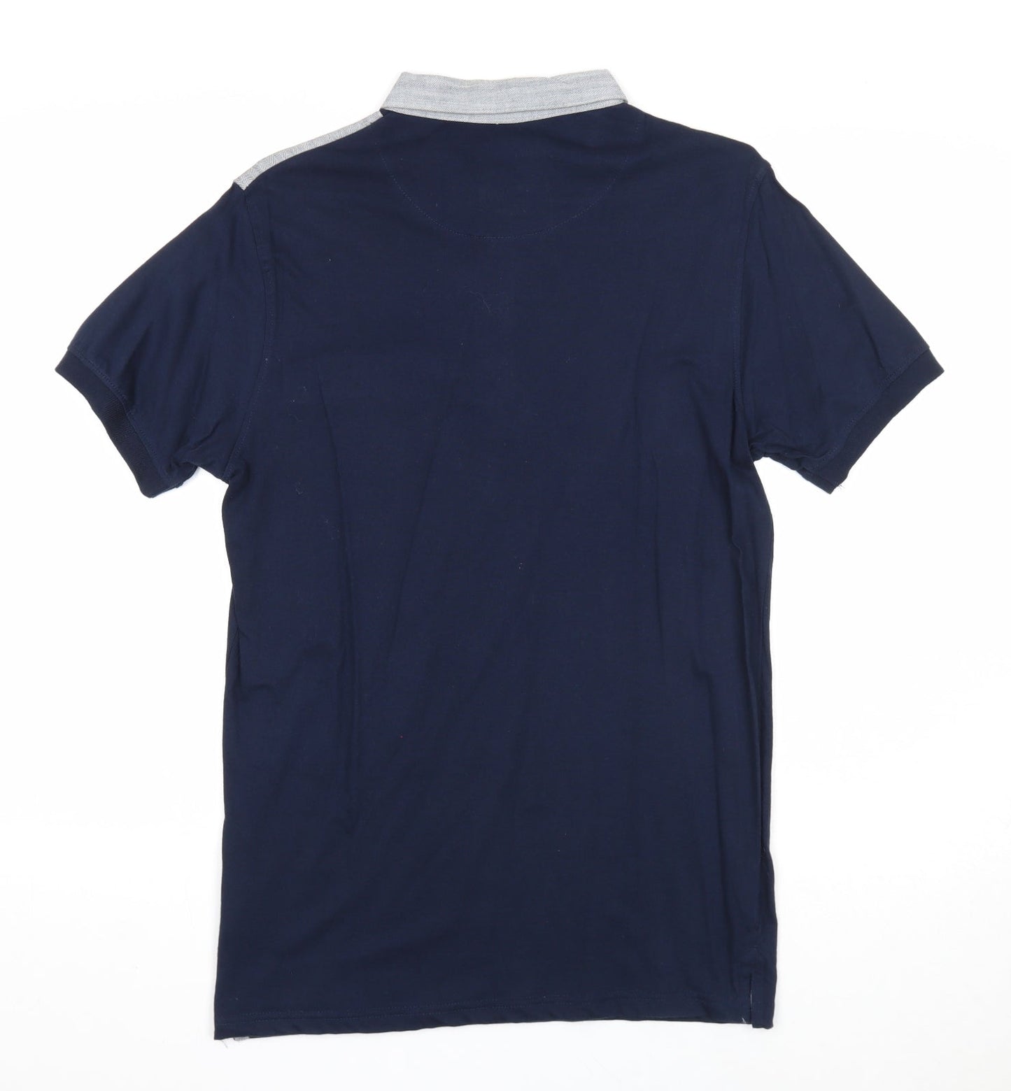 Nanny State Mens Blue Cotton Polo Size M Collared Button