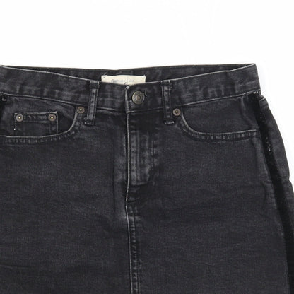 Gap Womens Black Cotton A-Line Skirt Size 24 in Zip