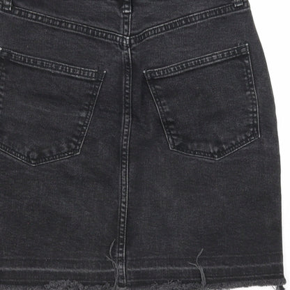 Gap Womens Black Cotton A-Line Skirt Size 24 in Zip