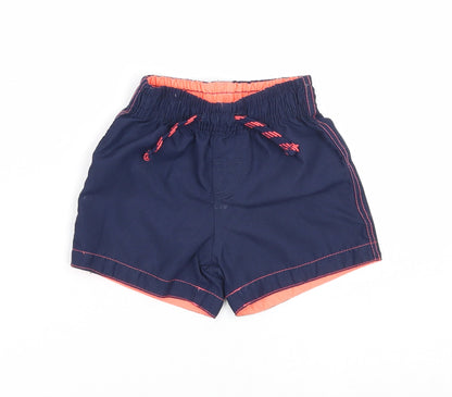 Rebel Boys Blue Polyester Cropped Trousers Size 12-18 Months Drawstring