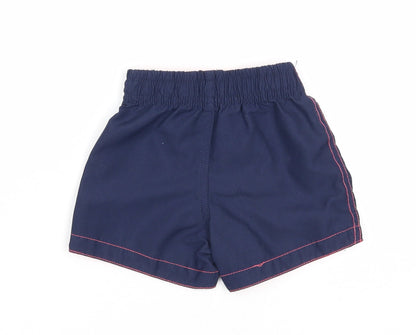 Rebel Boys Blue Polyester Cropped Trousers Size 12-18 Months Drawstring