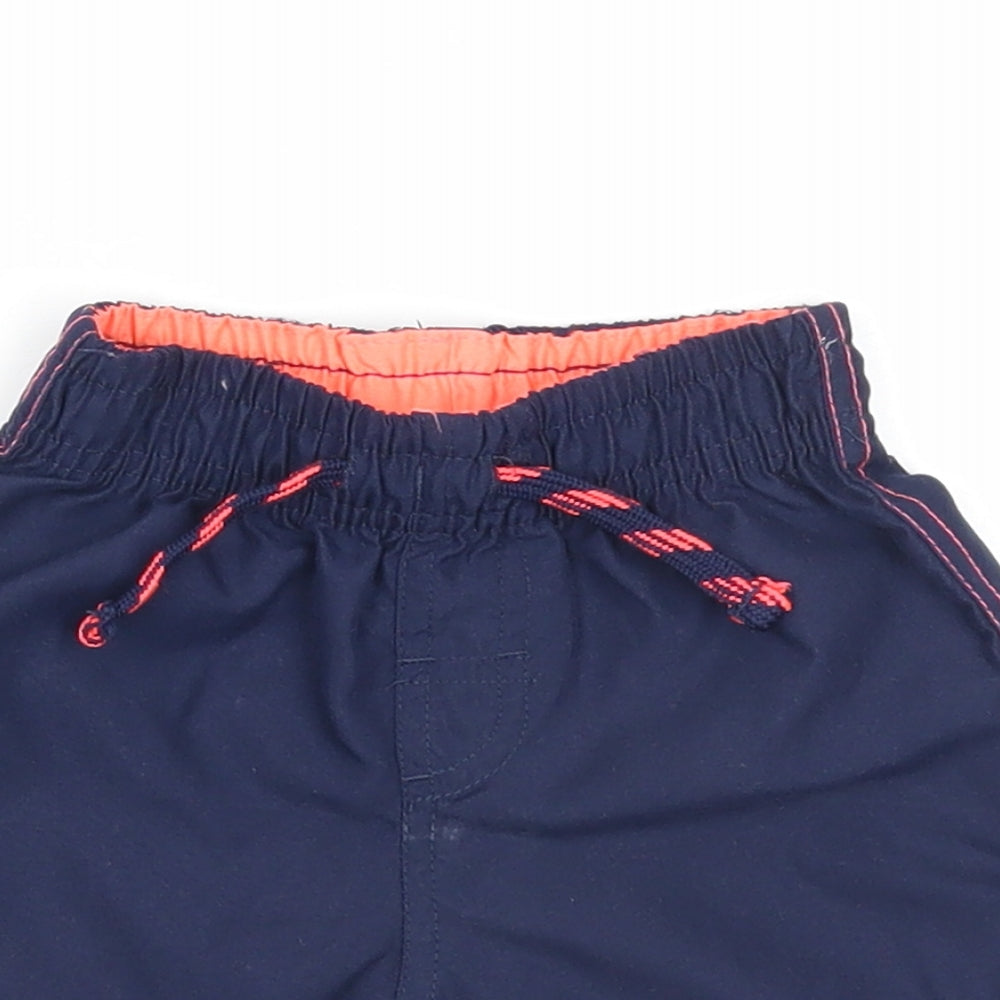 Rebel Boys Blue Polyester Cropped Trousers Size 12-18 Months Drawstring