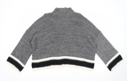 SheIn Womens Black High Neck Acrylic Pullover Jumper Size M