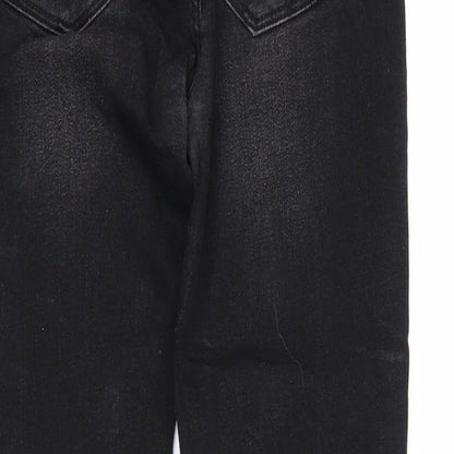 Zara Womens Black Cotton Skinny Jeans Size 10 Regular Zip