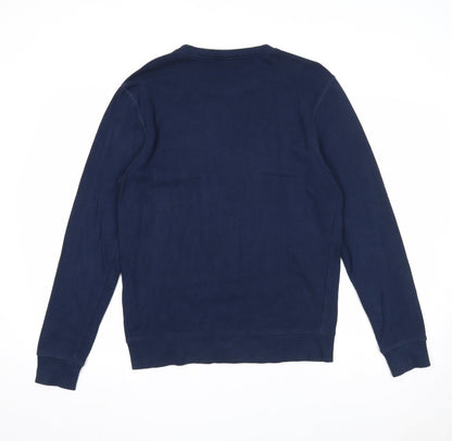 Mens UK Size S Divided Blue Pullover Sweatshirt