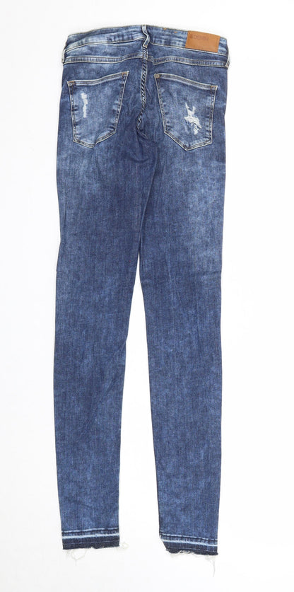 &Denim Womens Blue Cotton Skinny Jeans Size 25 in L30 in Regular Zip