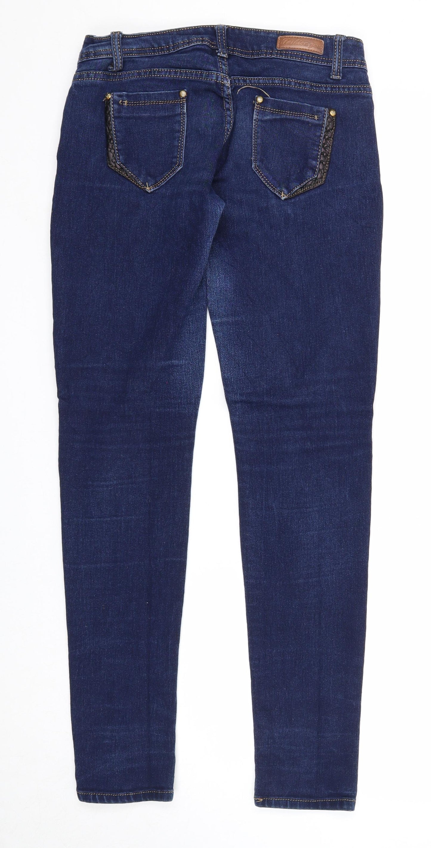 Fashion is you Womens Blue Cotton Skinny Jeans Size 14 Regular Zip
