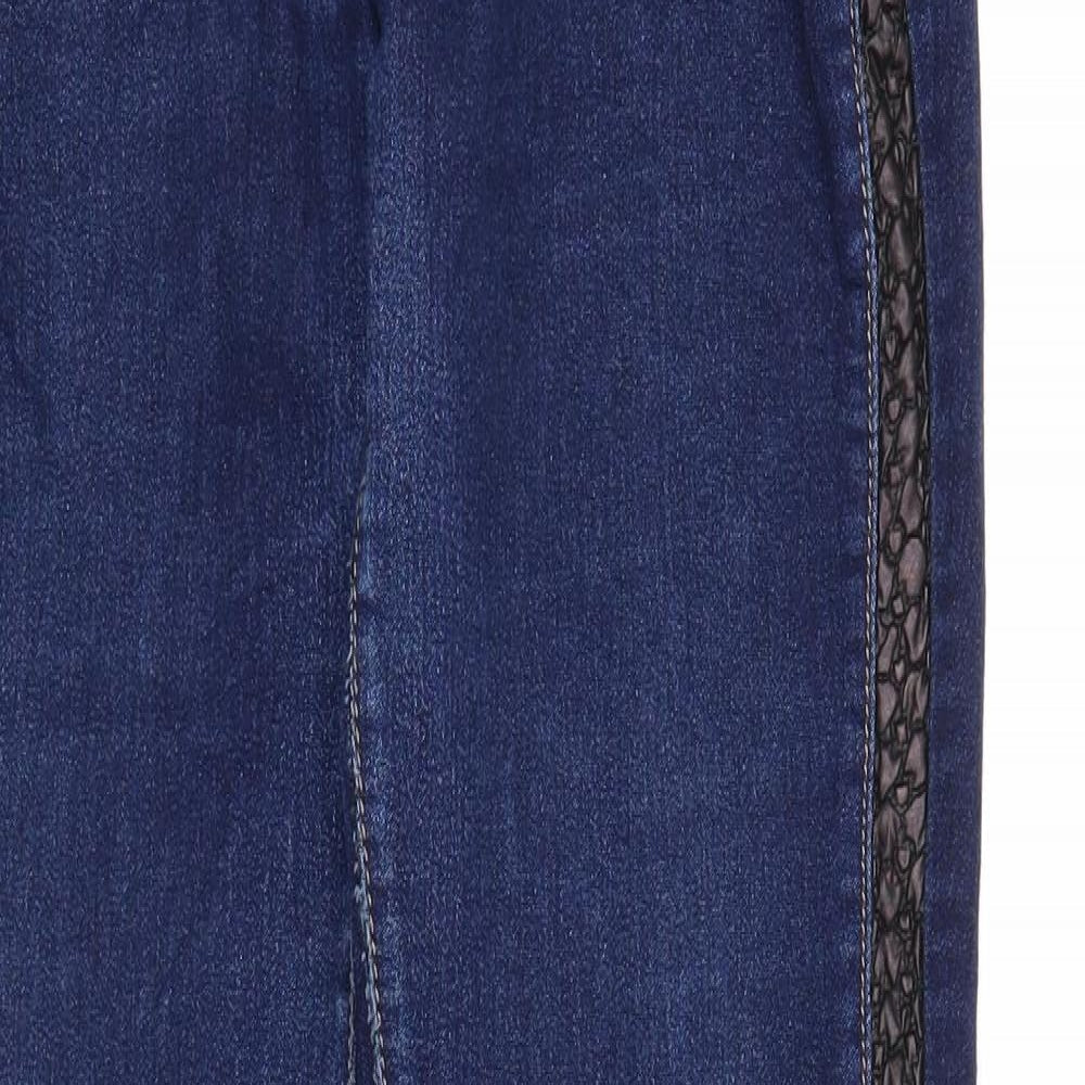 Fashion is you Womens Blue Cotton Skinny Jeans Size 14 Regular Zip
