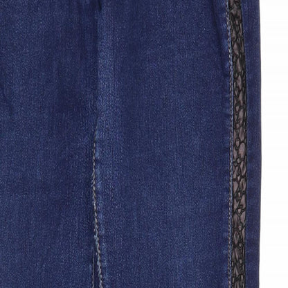 Fashion is you Womens Blue Cotton Skinny Jeans Size 14 Regular Zip