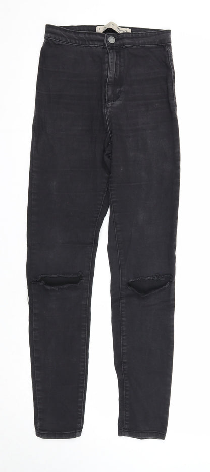 Denim & Co. Womens Black Cotton Skinny Jeans Size 8 Regular Zip