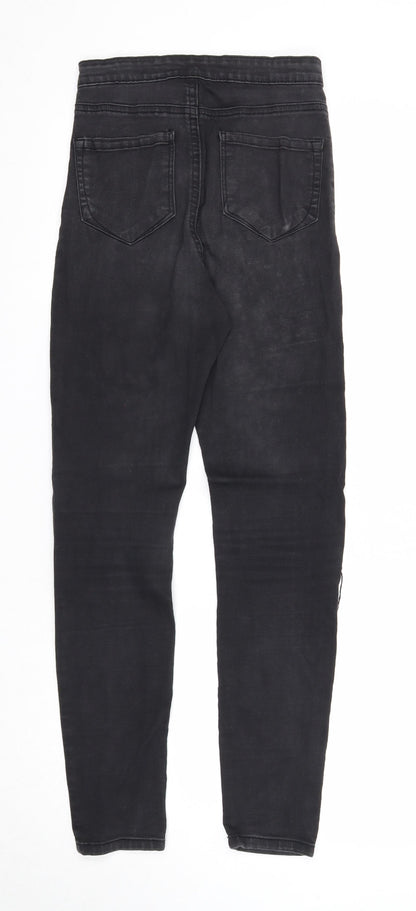 Denim & Co. Womens Black Cotton Skinny Jeans Size 8 Regular Zip