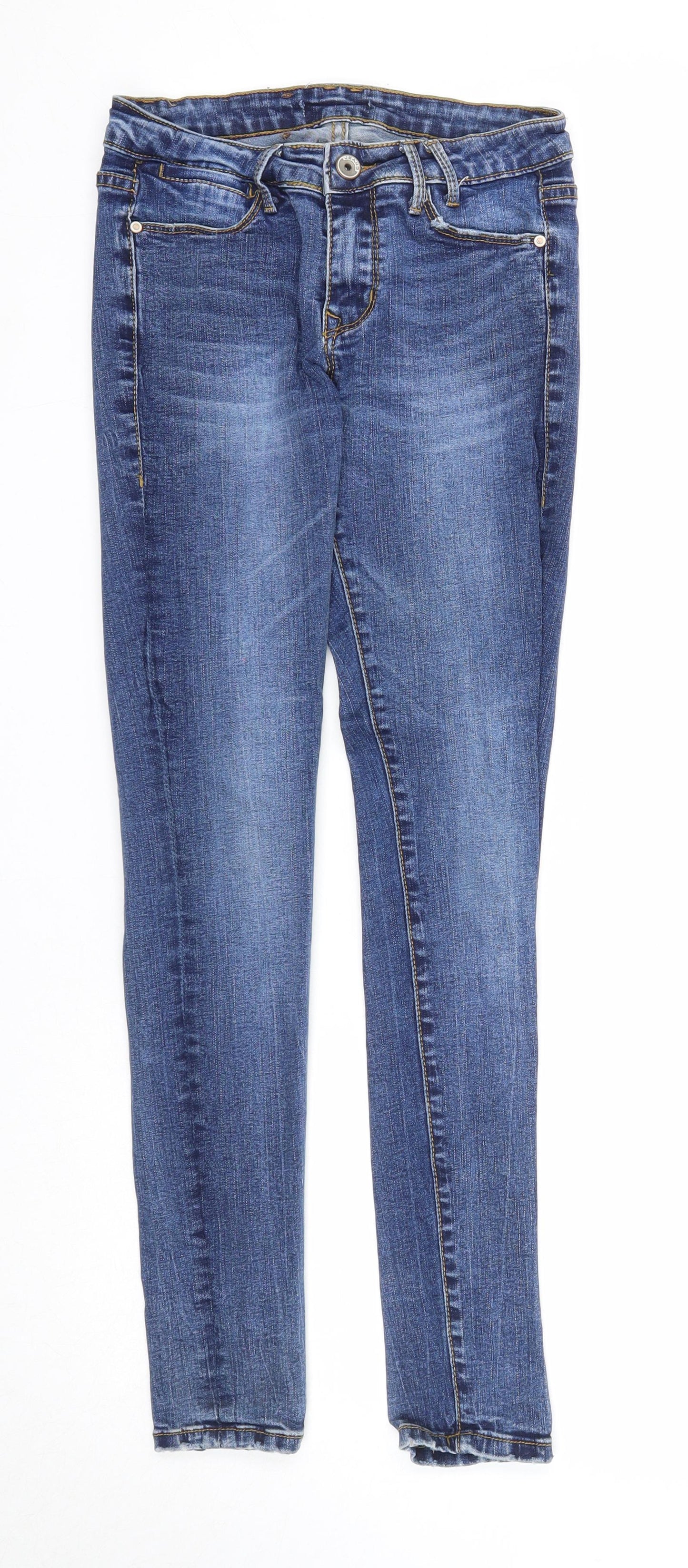Womens UK Size XS Preworn Regular Fit Skinny Blue Jeans