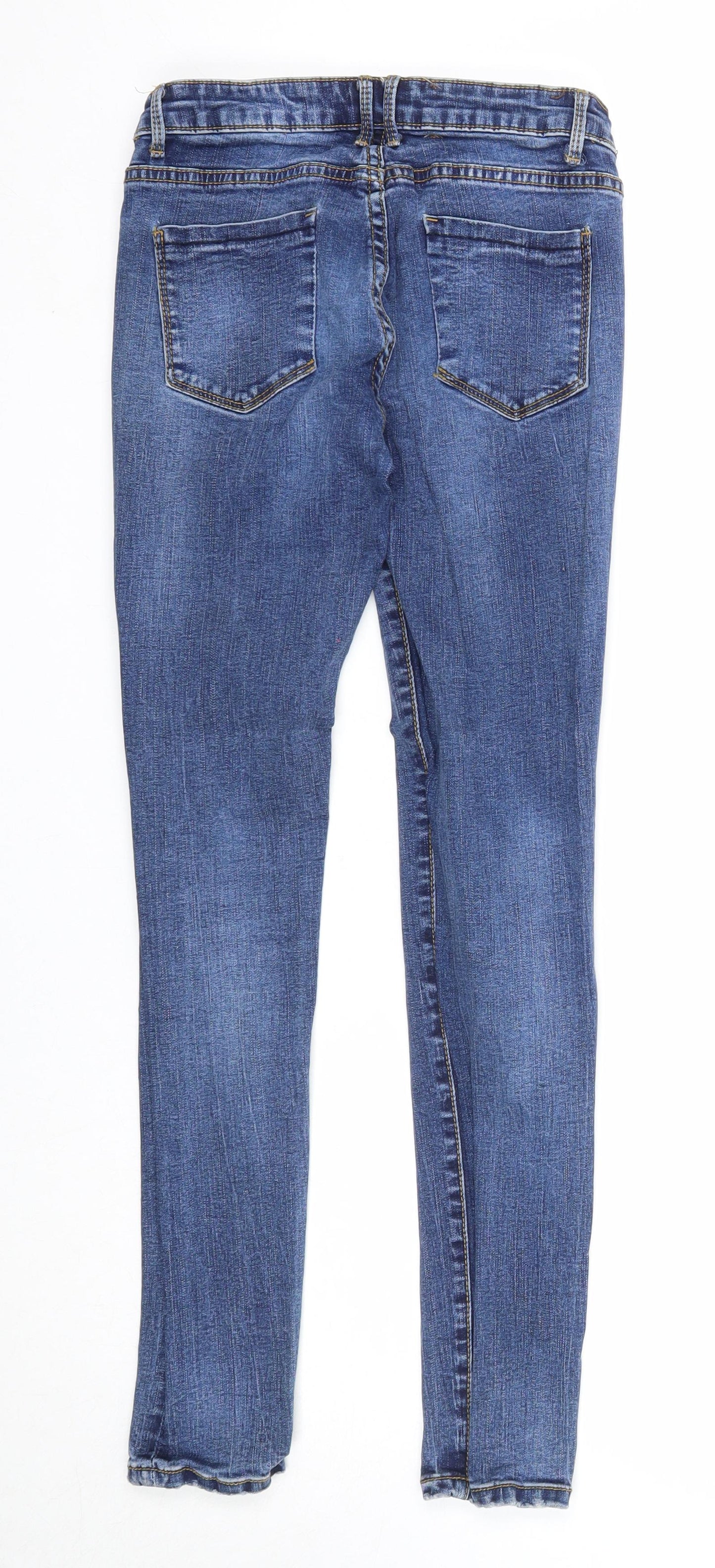 Womens UK Size XS Preworn Regular Fit Skinny Blue Jeans