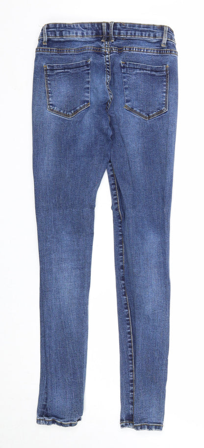 Womens UK Size XS Preworn Regular Fit Skinny Blue Jeans