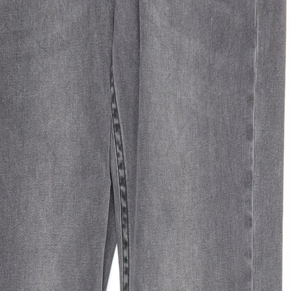 Topshop Womens Grey Cotton Straight Jeans Size 30 in L32 in Regular Zip