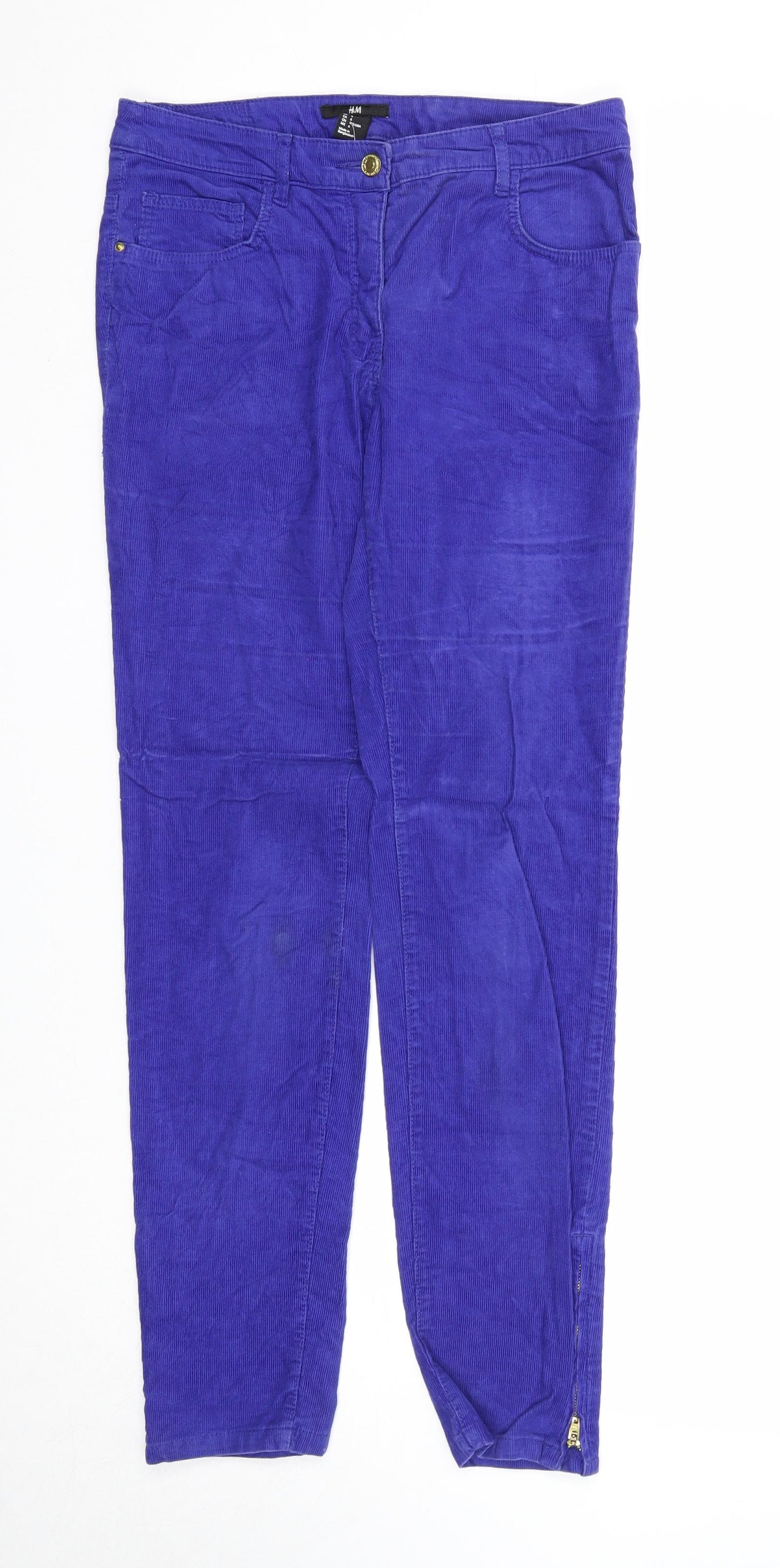 Womens UK Size 8 H&M Regular Fit  Blue Trousers