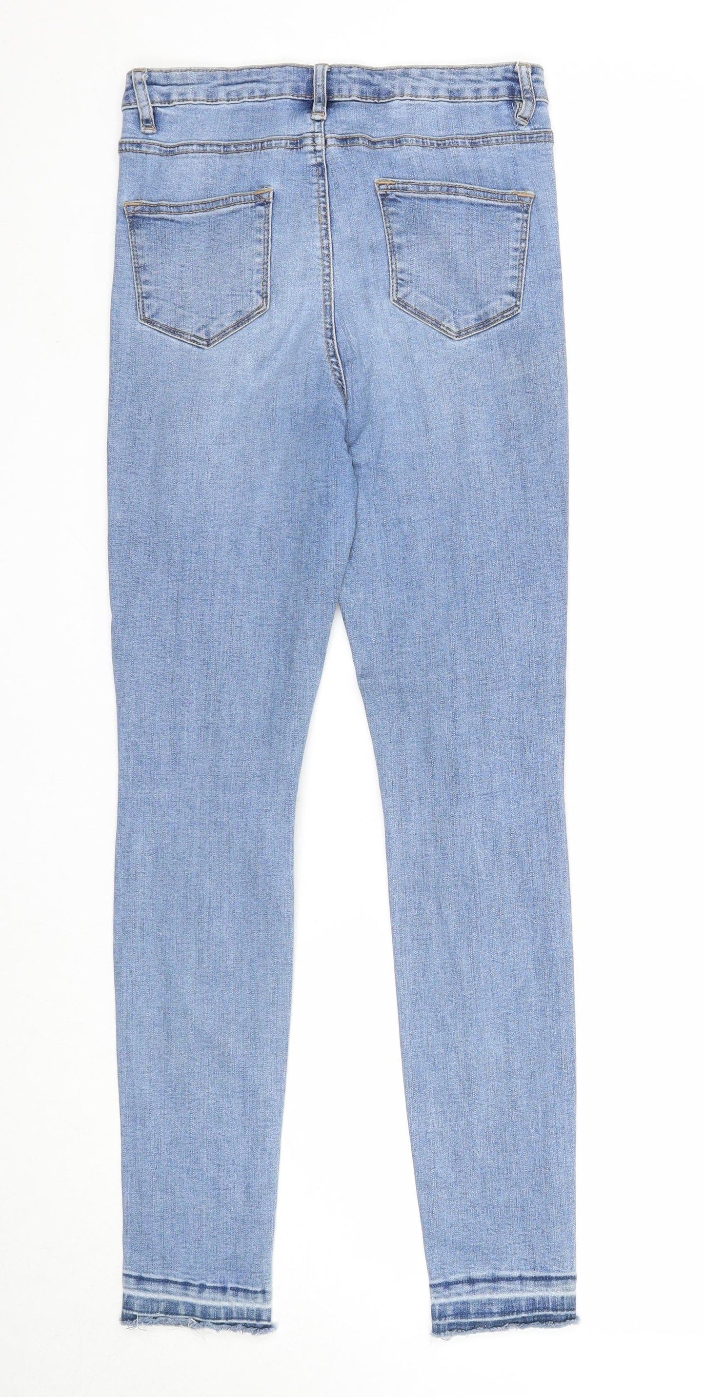 Denim & Co. Womens Blue Cotton Skinny Jeans Size 8 Regular Zip