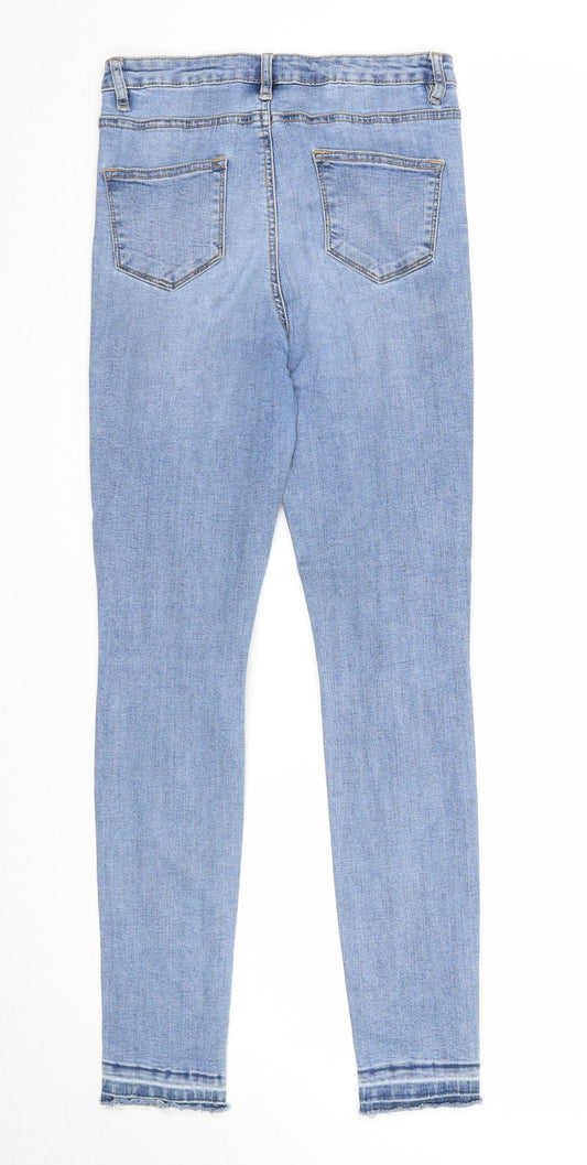 Denim & Co. Womens Blue Cotton Skinny Jeans Size 8 Regular Zip