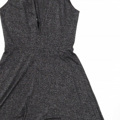Divided Womens Black Viscose Fit & Flare Size 12 Round Neck Pullover