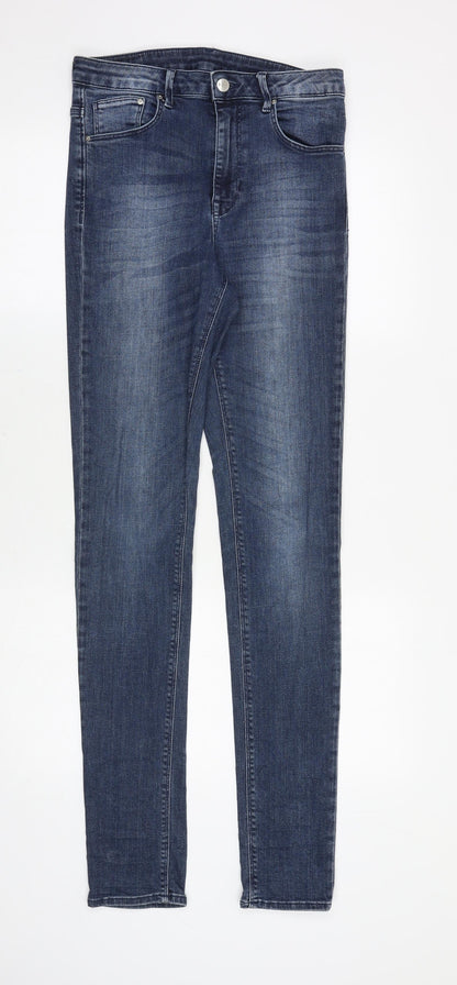 &Denim Womens Blue Cotton Skinny Jeans Size 28 Slim Zip