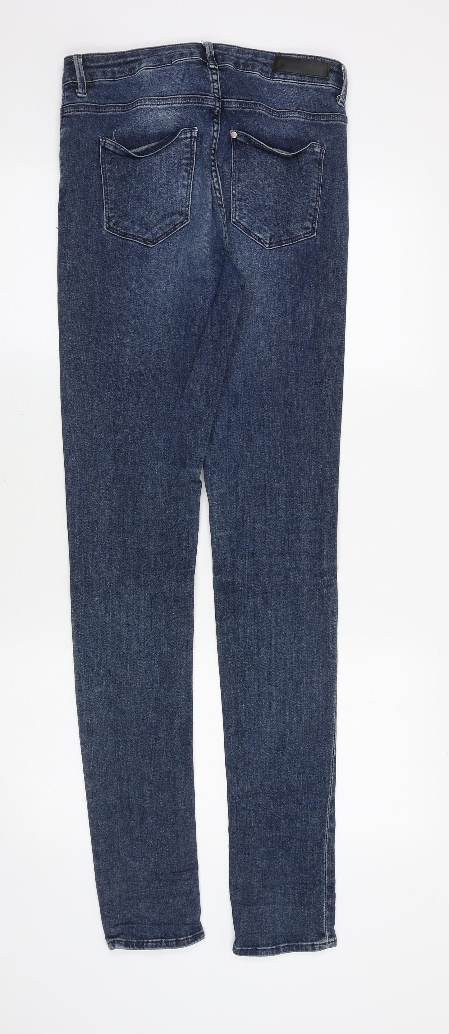 &Denim Womens Blue Cotton Skinny Jeans Size 28 Slim Zip