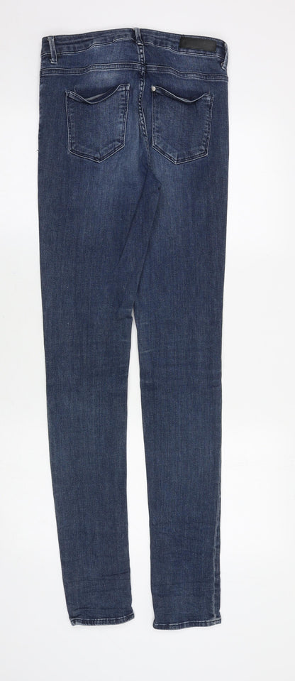 &Denim Womens Blue Cotton Skinny Jeans Size 28 Slim Zip