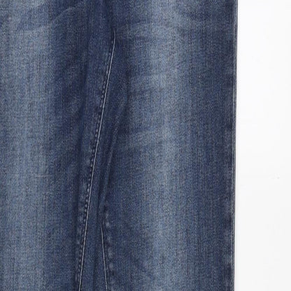 &Denim Womens Blue Cotton Skinny Jeans Size 28 Slim Zip