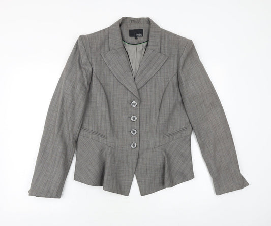 NEXT Womens Grey Viscose Jacket Blazer Size 10