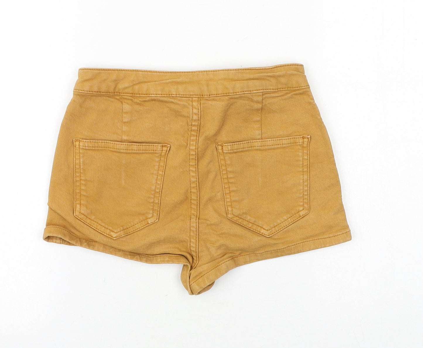 Topshop Womens Brown Cotton Hot Pants Shorts Size 25 in Regular Zip