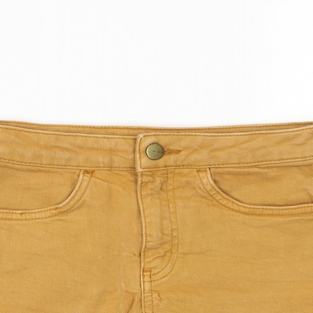 Topshop Womens Brown Cotton Hot Pants Shorts Size 25 in Regular Zip