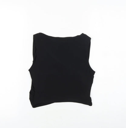 Womens UK Size 8 PRETTYLITTLETHING Black Basic Tank