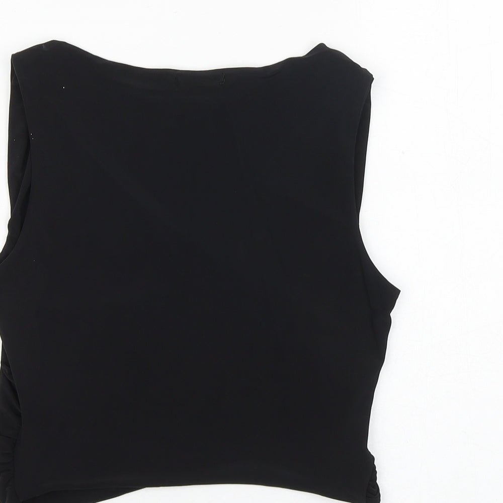 Womens UK Size 8 PRETTYLITTLETHING Black Basic Tank