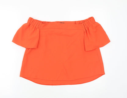Womens UK Size 8 Topshop Orange Basic Blouse