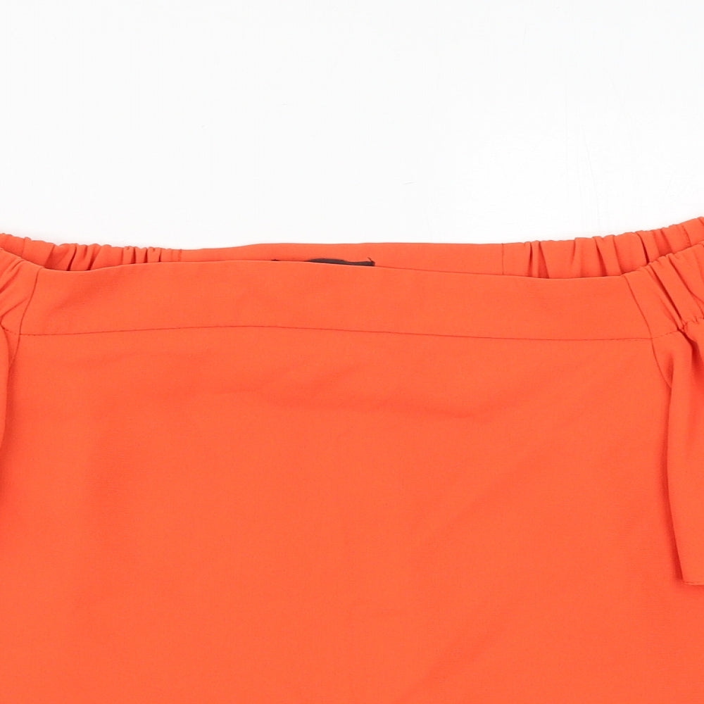 Womens UK Size 8 Topshop Orange Basic Blouse