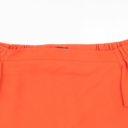 Womens UK Size 8 Topshop Orange Basic Blouse
