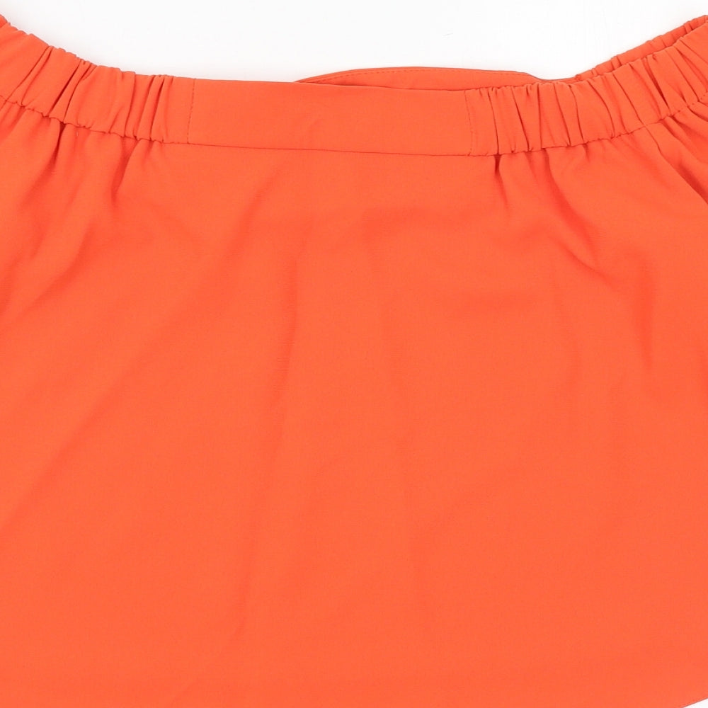 Womens UK Size 8 Topshop Orange Basic Blouse