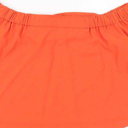 Womens UK Size 8 Topshop Orange Basic Blouse