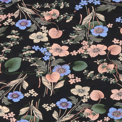 F&F Womens Black Floral Polyester Basic Blouse Size 8 Off the Shoulder