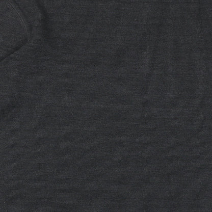 Easy Mens Grey V-Neck Cotton Pullover Jumper Size L Long Sleeve