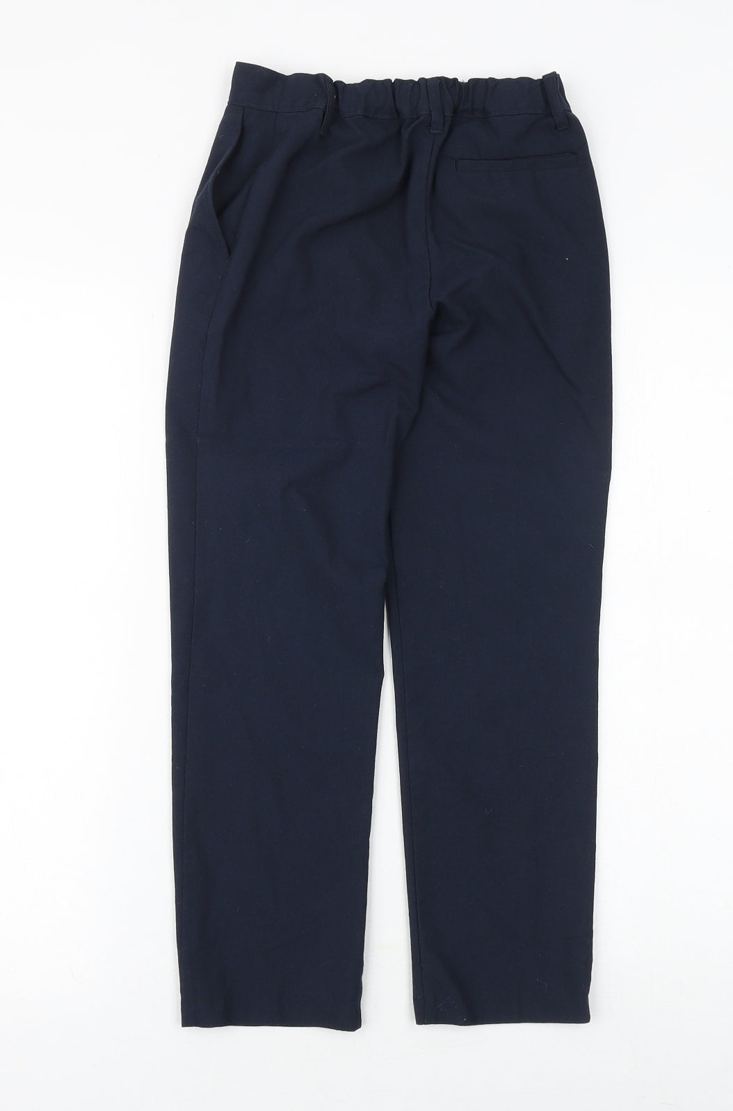 Marks and Spencer Boys Blue Viscose Dress Pants Trousers Size 8-9 Years Regular Zip