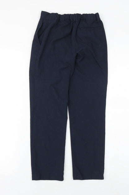 Marks and Spencer Boys Blue Viscose Dress Pants Trousers Size 8-9 Years Regular Zip
