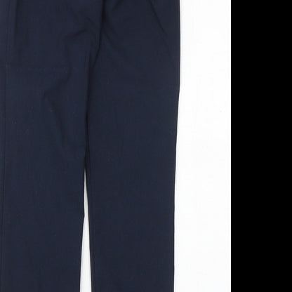 Marks and Spencer Boys Blue Viscose Dress Pants Trousers Size 8-9 Years Regular Zip