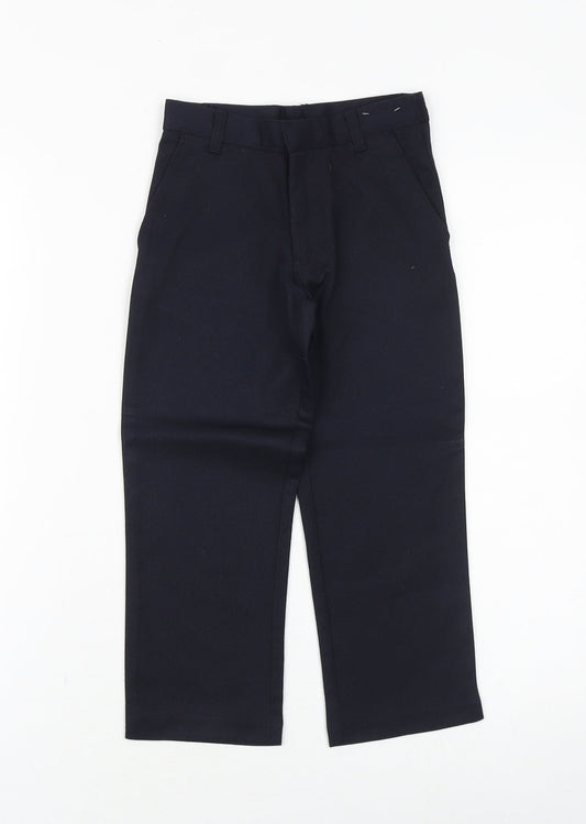 George Boys Blue Viscose Dress Pants Trousers Size 4-5 Years Regular Zip