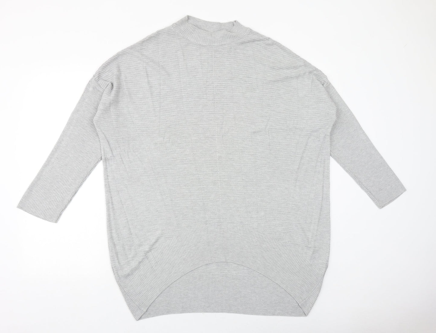 Primark Womens Grey Mock Neck Acrylic Pullover Jumper Size M