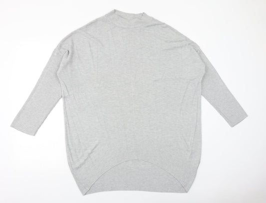 Primark Womens Grey Mock Neck Acrylic Pullover Jumper Size M